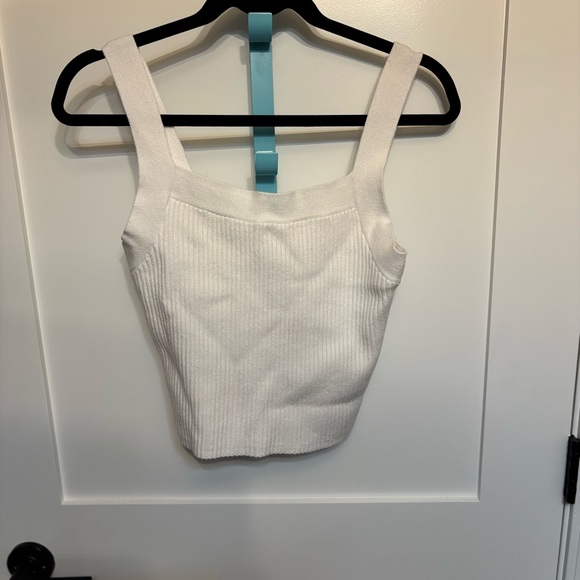 Abercrombie & Fitch Tops - Abercrombie & Fitch Knit Square Neck Ribbed Tank White XL NWOT